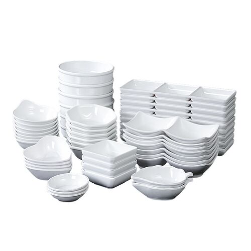 祥源美餐具整件100个商用碟子饭厅饭店专用味碟创意塑料多格碟子