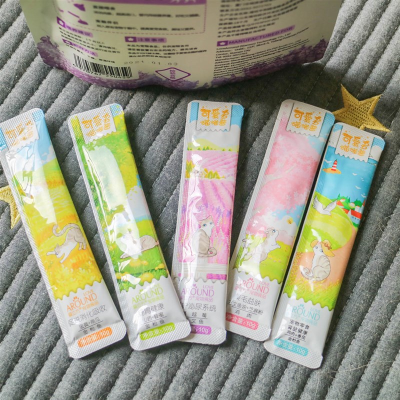 爱立方猫条可爱多喵喵酱猫咪的流质零食营养湿粮包肉酱10克20条