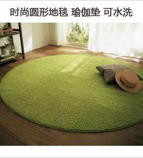 高档绿色草坪瑜伽地垫电脑椅垫客厅圆形地毯100*100CM防滑吸尘垫