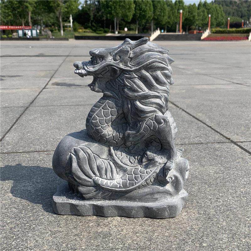 石龙石雕龙摆件青石工艺品立龙天然石材雕刻十二生肖精雕石头龙