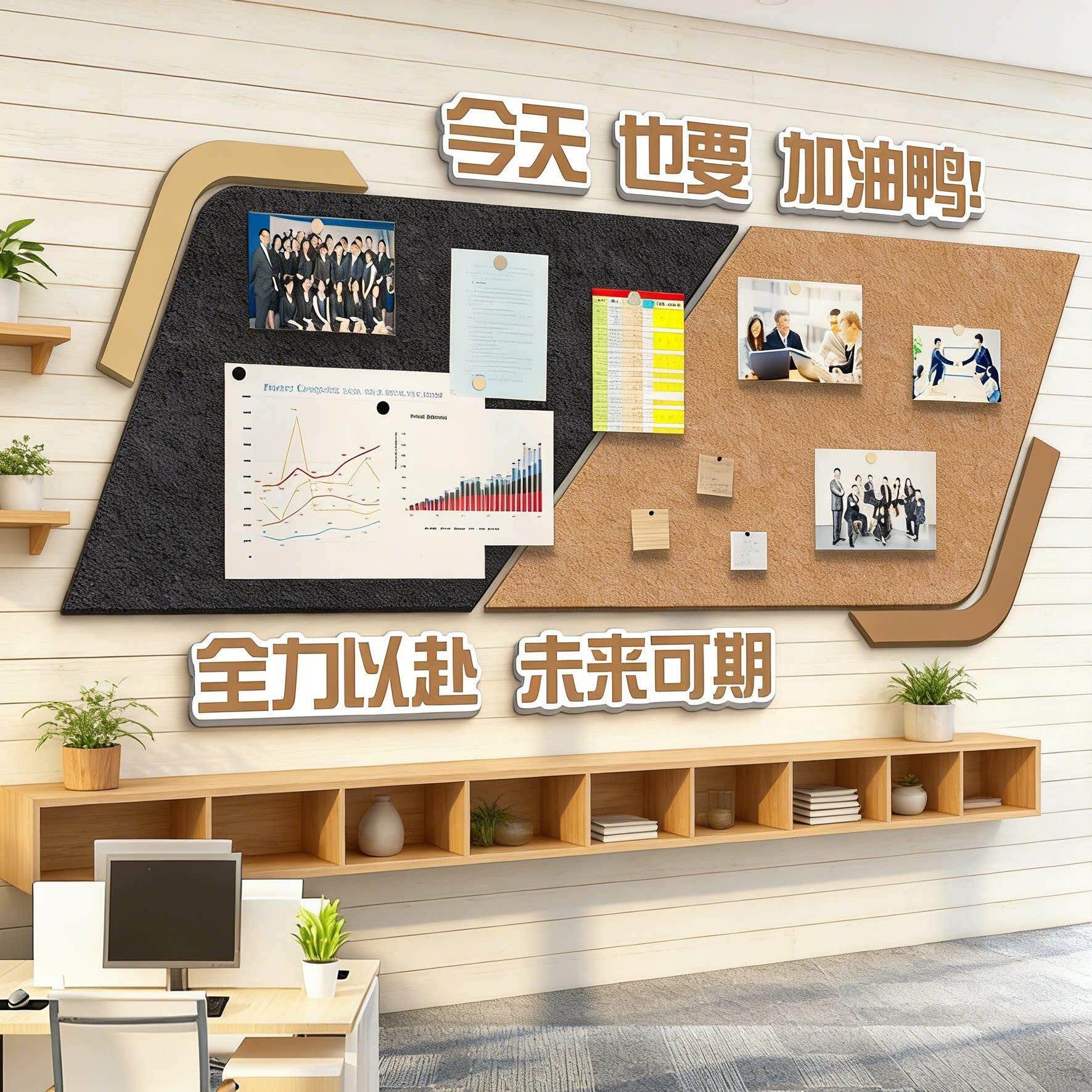 企业文化墙公告栏毛毡板照片展示墙公司办公室员工风采装饰宣传栏
