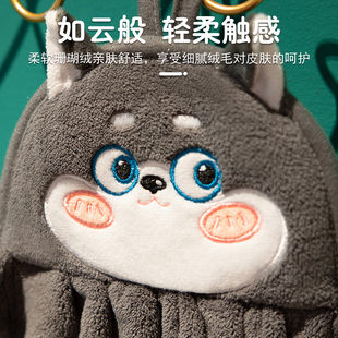 擦手巾挂式厨房擦手毛巾吸水擦手布化妆室可爱洗手儿童插手小手帕