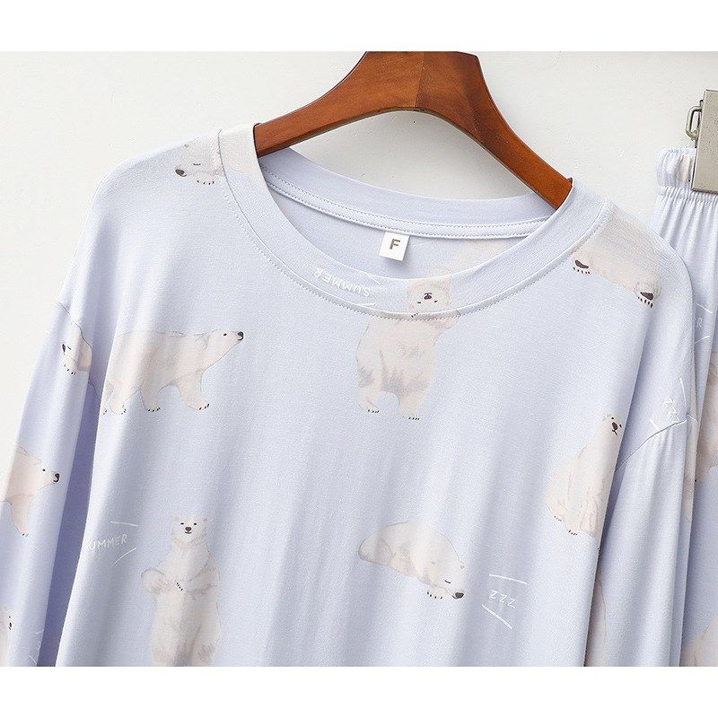 莫奈儿女款睡衣四季2023新款春秋少套头大学生粉色可爱套装家居服