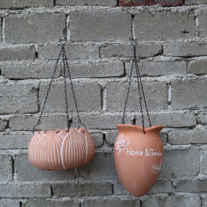 红陶吊篮悬挂式圆形吊盆花盆绿萝吊兰种植多肉植物陶瓷阳台壁挂盆,鲜花速递/花卉仿真/绿植园艺,花盆,淘宝优惠券,粉丝福利购,淘宝优惠卷