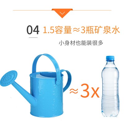 园艺多彩铁皮浇水壶儿童洒水壶家用种菜绿植浇花壶花艺插花装饰壶