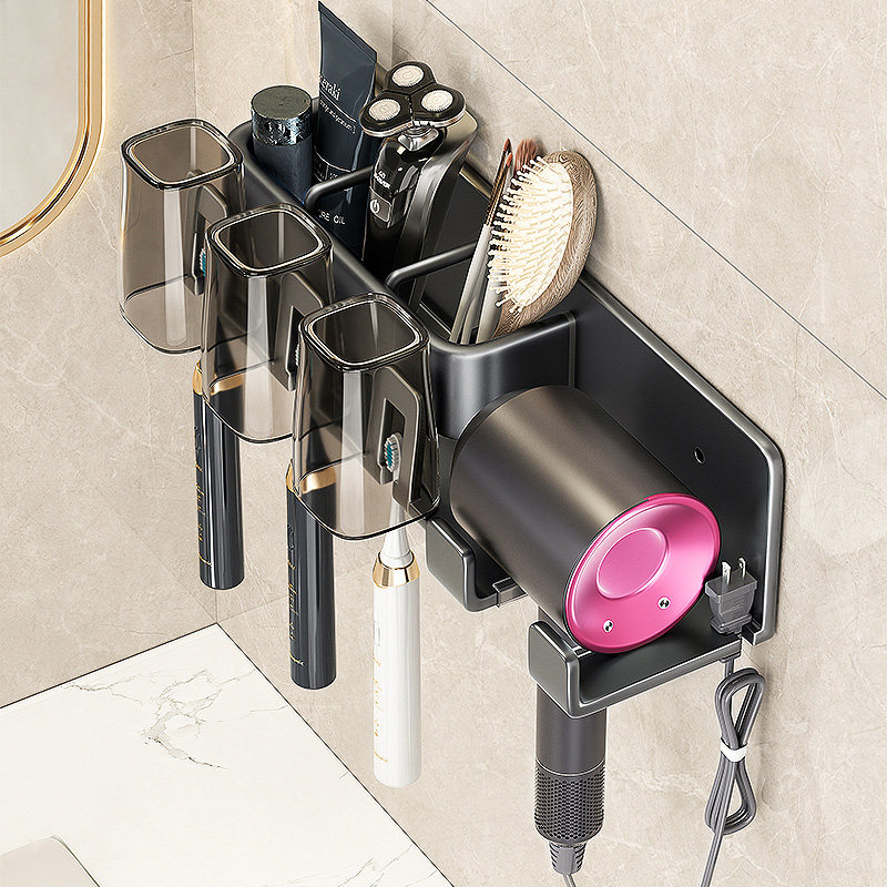 吹风机置物架免打孔吹风筒支架洗漱台牙刷牙杯架卫生间收纳支架子,家庭/个人清洁工具,牙刷架/牙具座,淘宝优惠券,粉丝福利购,淘宝优惠卷