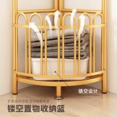 转角衣架落地卧室挂衣架多功能家用客厅墙角轻奢晾衣架简易衣帽架