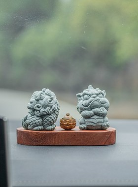 中式瑞兽小貔貅车载香薰摆件汽车中控台饰品车内装饰家居桌面摆设