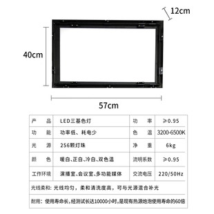 led三基色面光灯柔光灯摄影直播会议补光舞台灯光演出车展投影灯