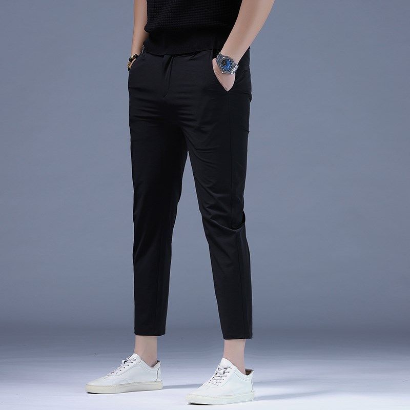 商务西裤男夏季薄款抗皱时尚九分休闲裤免烫透气高级感西装直筒裤
