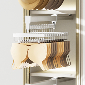 帽子收纳神器抽拉裤 架内置伸缩滑轨衣柜帽夹子挂架收纳架五金配件