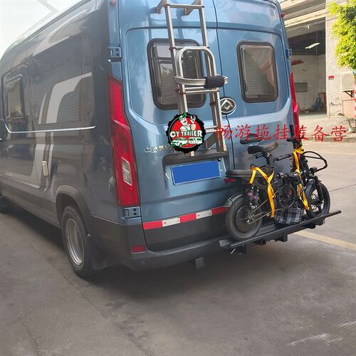 房车/汽车后挂式旋转电动车背架车载旋转电动车架不影响开后门