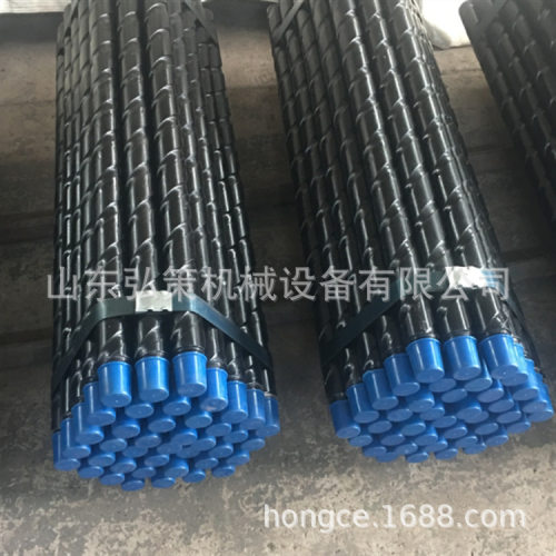 三棱地质刻槽钻杆φ73 宝钢R780肋骨凹螺旋钻杆 整体式螺旋钻杆