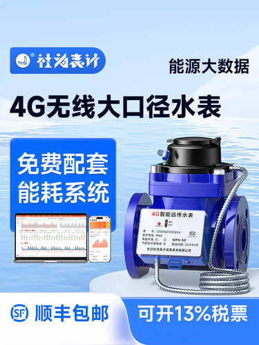 社为4G无线远传智能水表大口径工业物联网法兰水表DN50/100赠系统