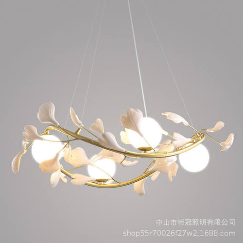 北欧轻奢客厅吊灯创意设计师银杏叶装饰吊灯现代简约餐桌餐厅灯