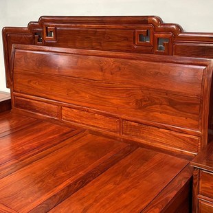 安达曼紫檀厚重1.5米实木床储物床中式 双人床1.8米主卧婚床