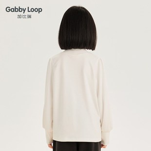 加比瑞童装冬季新女童休闲舒适保暖半高领黑色打底衫中大童T恤衫