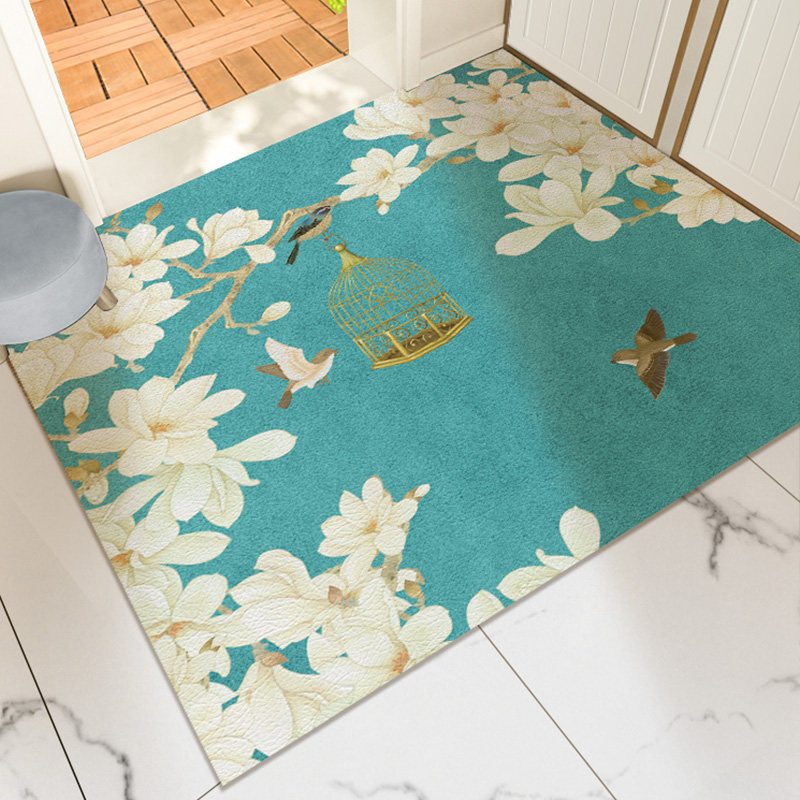 新中式门口地垫入户门进门脚垫家用防滑pvc皮革门垫可擦免洗地毯,居家布艺,家用脚垫,淘宝优惠券,粉丝福利购,淘宝优惠卷