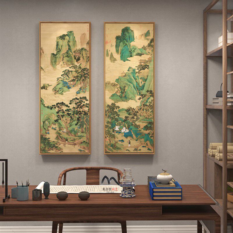 米亦堂x桃源仙境图 仇英新中式田园山水国画客厅餐厅书房玄关挂画