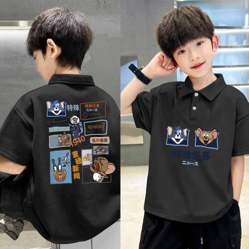 儿童Polo衫2024新款男童短袖卡通上衣小学生休闲夏装百搭酷帅t恤,童装/婴儿装/亲子装,儿童POLO衫,淘宝优惠券,粉丝福利购,淘宝优惠卷