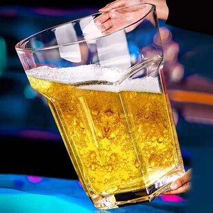 网红大号啤酒杯福佳白啤酒杯创意玻璃杯超大精酿扎啤杯大容量