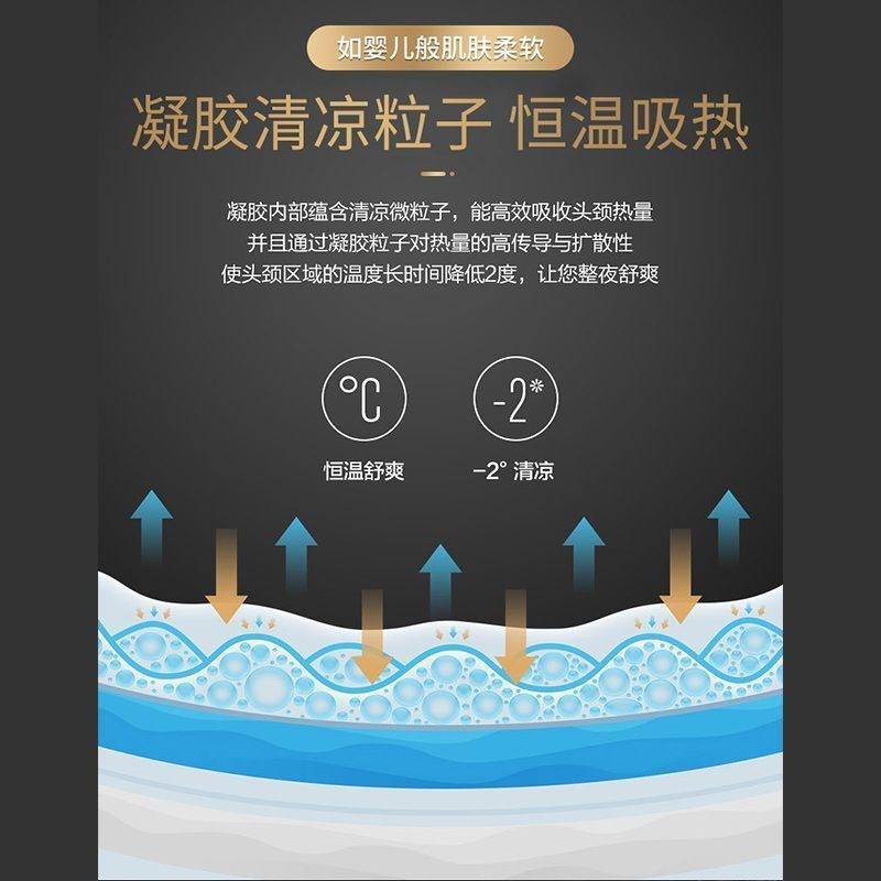 凝胶枕慢回弹记忆棉凝胶枕芯面包枕夏凉枕护颈椎夏季助眠护颈枕