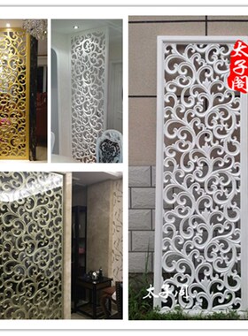东阳仿古木雕门窗屏风橡木玄关隔断立体浮雕花格雕花通花板定做