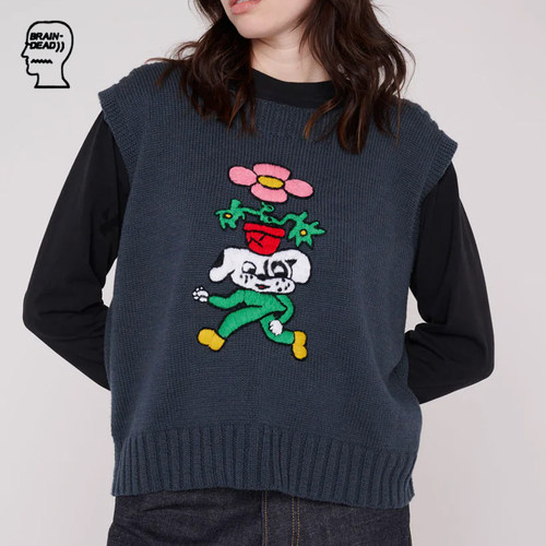 脑逝SquareNeckSweaterVest