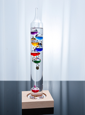 伽利略彩球温度计办公室卧室客厅桌面摆件生日礼物创意家居装饰品