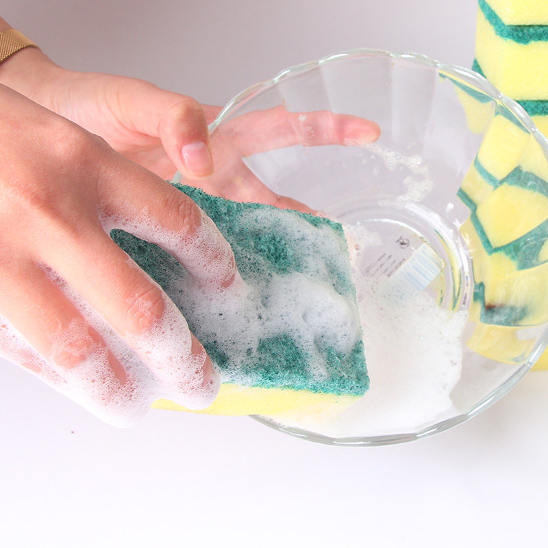 涮碗海绵百洁布洗碗海绵厨房刷锅海棉块清洁去污金刚砂黄绿百洁布,家庭/个人清洁工具,海绵擦,淘宝优惠券,粉丝福利购,淘宝优惠卷