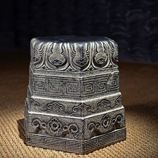 仿石雕门墩圆形柱子庭院别墅院子装饰石凳板凳石鼓墩花园底座摆件