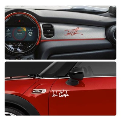 适用于宝马mini迷你cooper中控台签名贴纸 个性车身贴机盖装饰贴