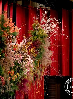 2024婚礼红色特密加厚线帘高级感格调拉满!婚庆布置道具流苏挂帘