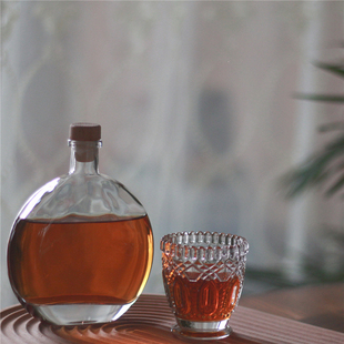 新款创意圆形冷萃咖啡密封瓶果酒瓶随手小酒瓶分装瓶玻璃瓶冰茶瓶