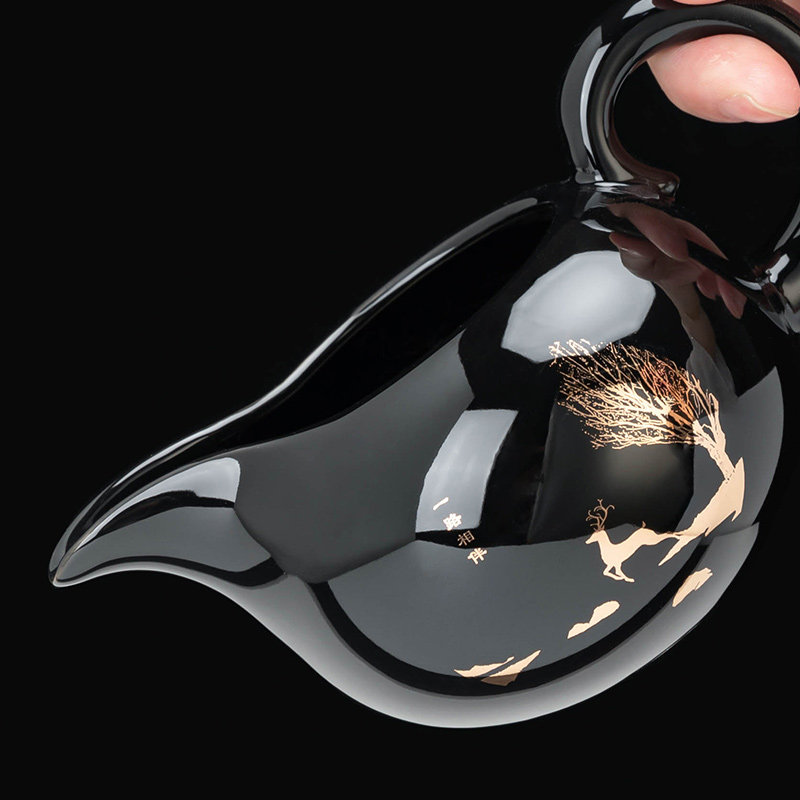 黑釉公道杯陶瓷功夫茶具泡茶过滤茶海分茶器茶道配件分茶公杯匀杯,餐饮具,公道杯,淘宝优惠券,粉丝福利购,淘宝优惠卷