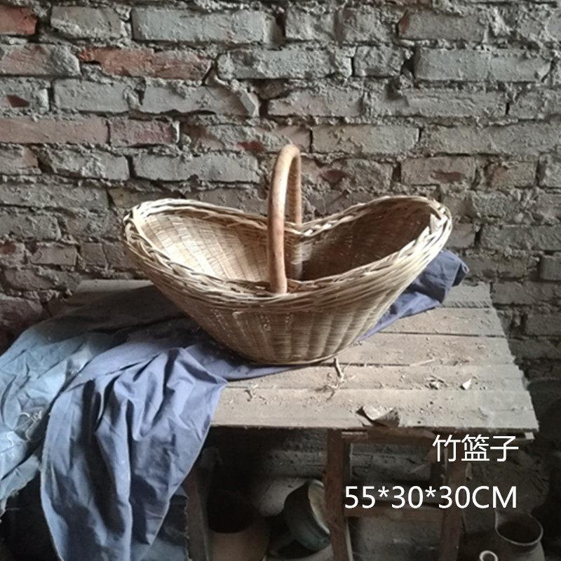 竹编手工艺品画材美术写生道具竹篮子锅排盖帘馍筐簸箕竹编静物