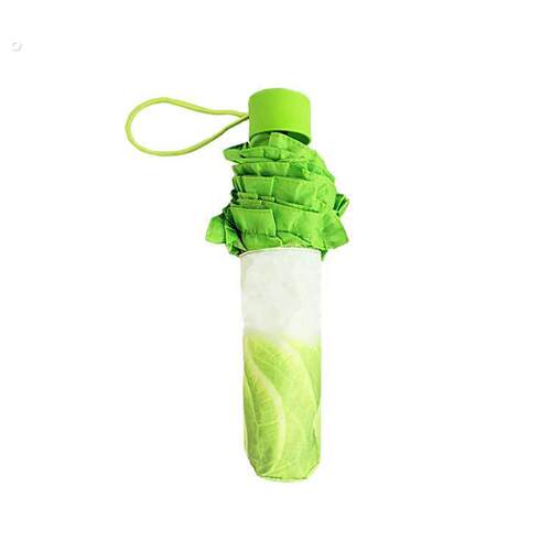 生菜白菜创意可爱的乙烯基储存遮阳伞在有趣的蔬菜雨或阳光折叠防