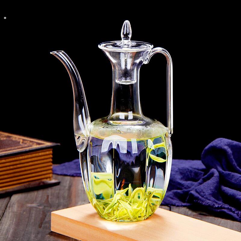 仿宋手执壶耐热玻璃贵妃壶透明小泡茶壶电陶炉家用茶具中式温酒壶