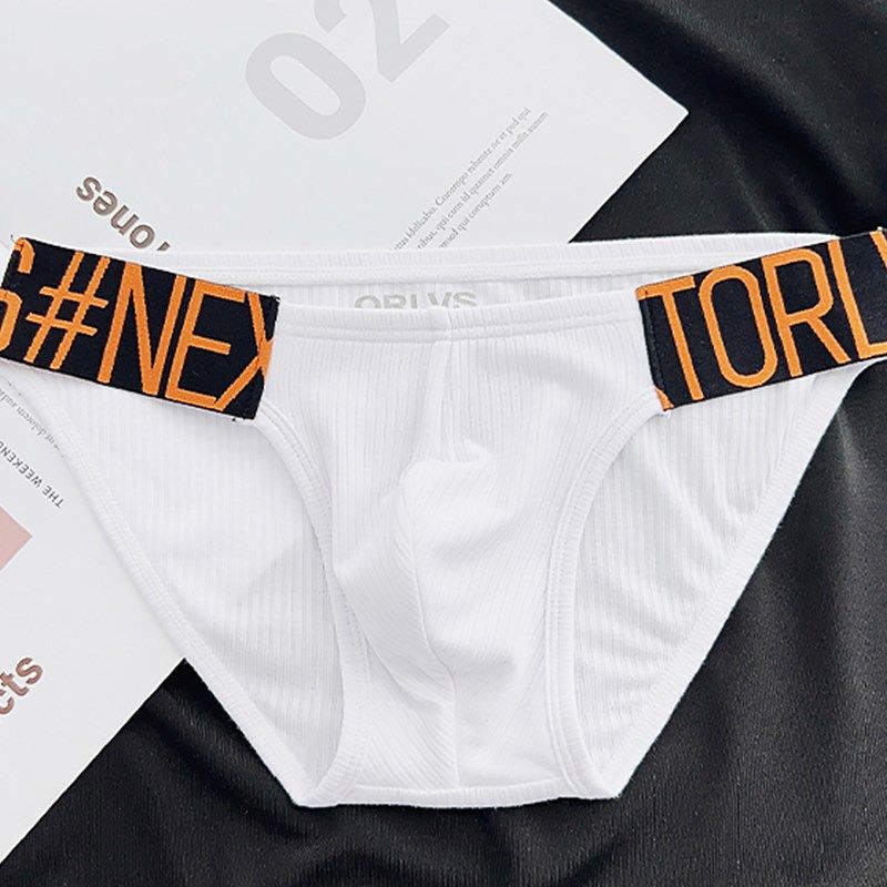 男士内裤三角裤白色低腰性感高叉螺纹裤衩提臀黑色男生透气舒适潮,女士内衣/男士内衣/家居服,男三角内裤,淘宝优惠券,粉丝福利购,淘宝优惠卷