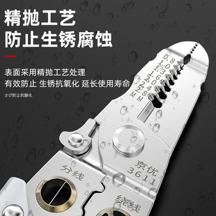 剥线钳电工专用新款多功能弹簧助力不锈钢电线剪线剥皮钳子工具