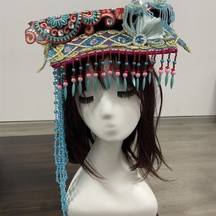 快乐阳光女童演出服舞蹈头饰白族彝族藏族头饰蒙古族头饰少数民族