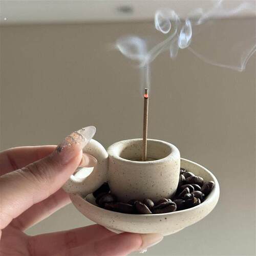 线 线香香插香托 托玄关客厅茶几店铺桌面烛台创意迷你咖啡杯香座