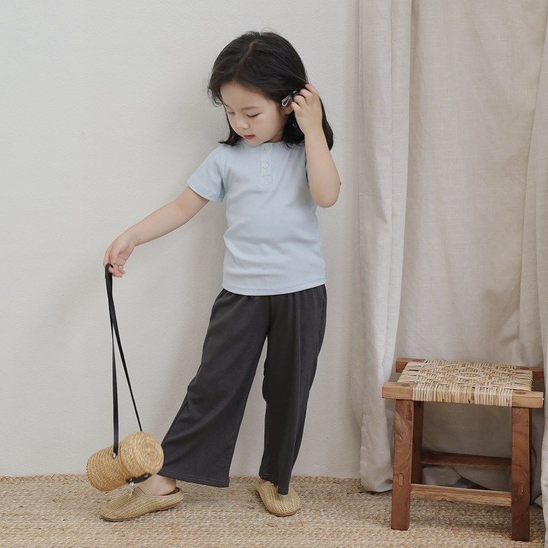 女童宝宝夏季薄款短袖t恤上衣阔腿长裤子套装儿童森系2024新款潮,童装/婴儿装/亲子装,套装,淘宝优惠券,粉丝福利购,淘宝优惠卷