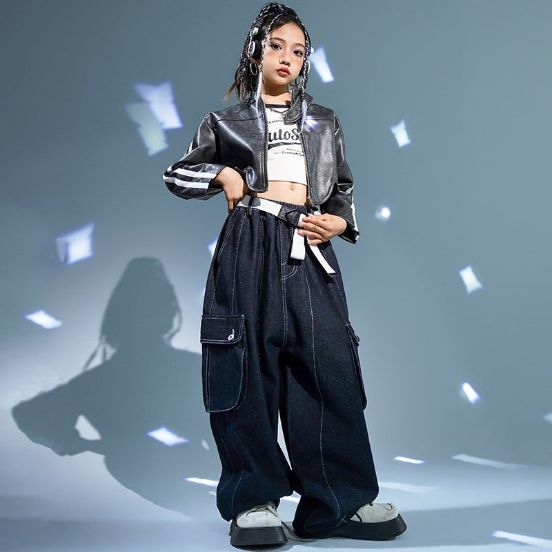 街舞儿童摄影服套装女童爵士舞机车风皮衣元旦演出服架子鼓表演服,童装/婴儿装/亲子装,儿童演出服,淘宝优惠券,粉丝福利购,淘宝优惠卷