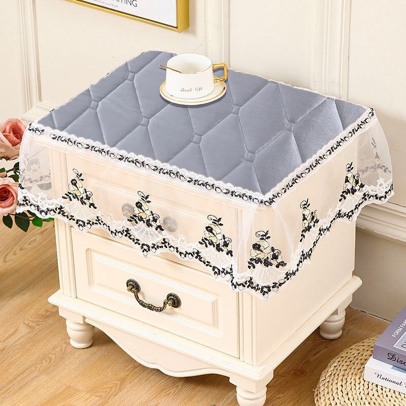 床头柜盖巾多用桌布蕾丝高档防尘罩韩式欧式盖布防滑夹棉新款,居家布艺,床头柜盖布,淘宝优惠券,粉丝福利购,淘宝优惠卷