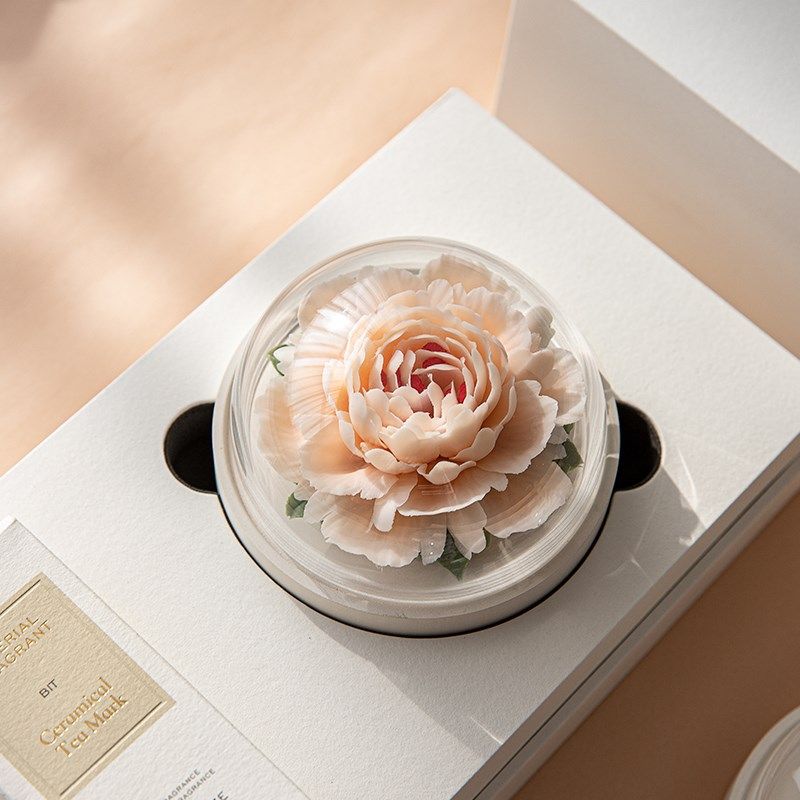 德化手捏牡丹陶瓷花装饰品摆件客厅办公室茶几车载香薰扩香器礼品,家居饰品,装饰摆件,淘宝优惠券,粉丝福利购,淘宝优惠卷