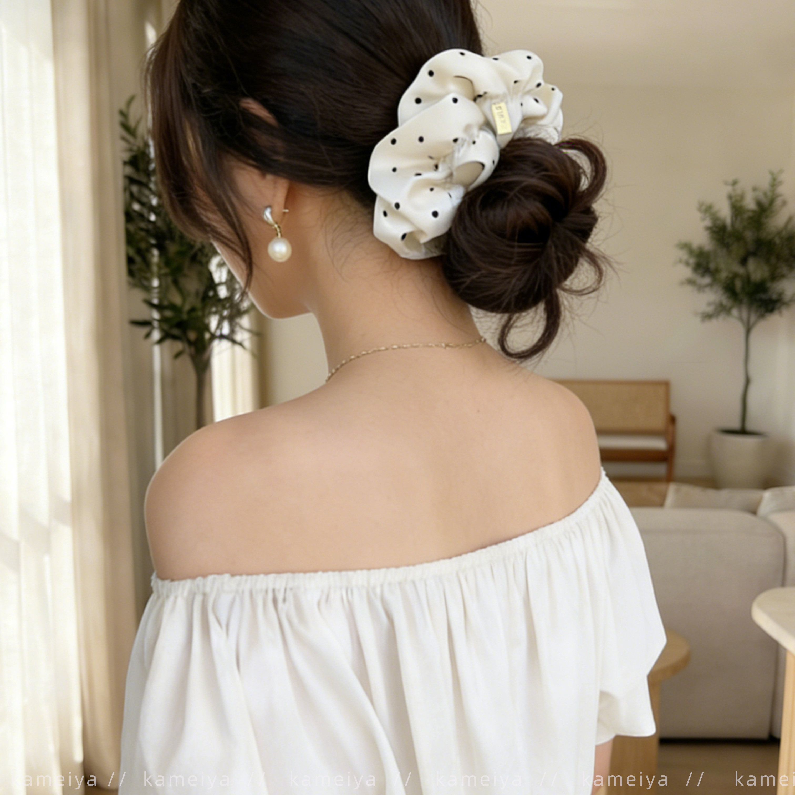 法式优雅波点大肠发圈网红2025新款发圈简约温柔低马尾头绳肠圈女,饰品/流行首饰/时尚饰品新,发饰,淘宝优惠券,粉丝福利购,淘宝优惠卷