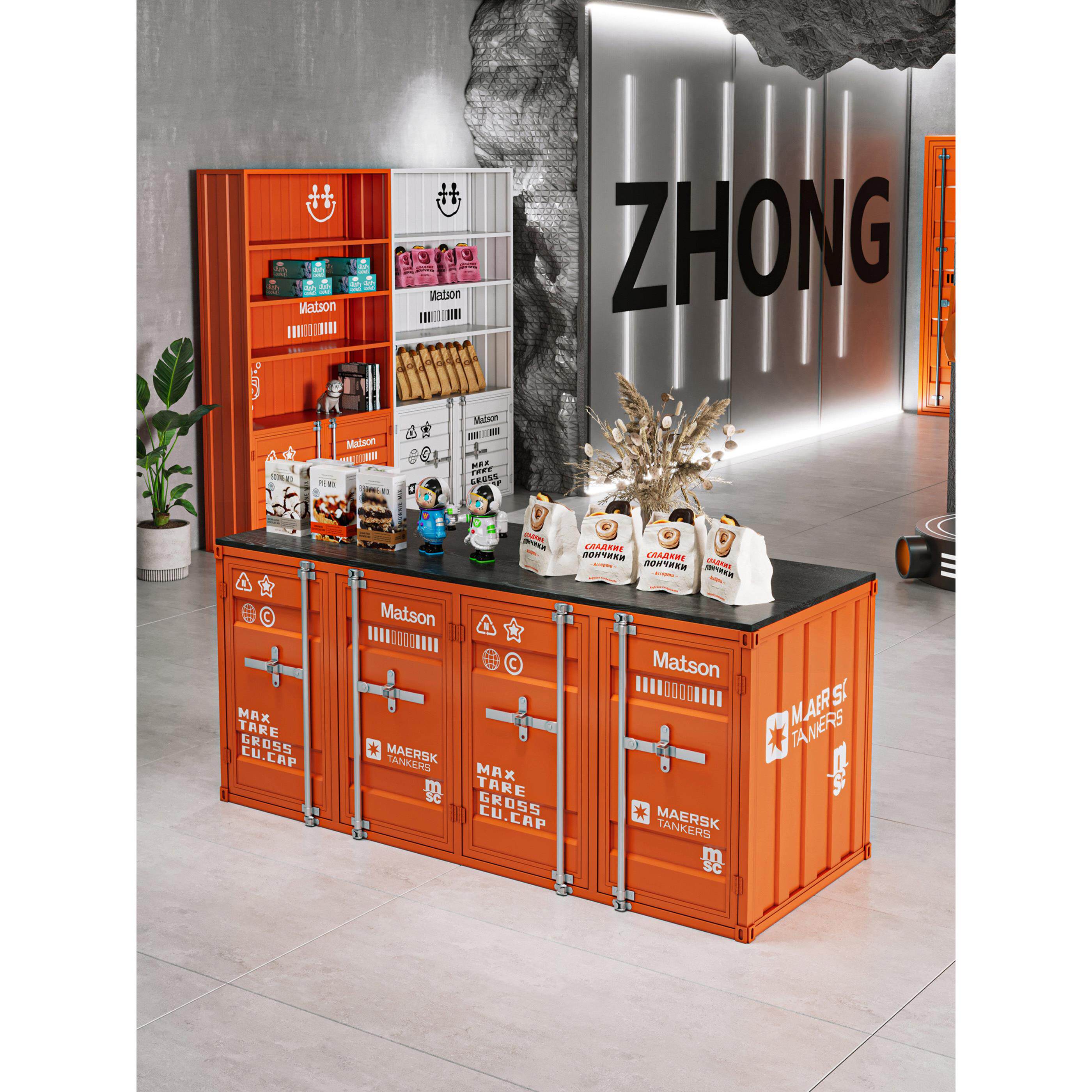 工业风铁艺中岛柜子精品潮流店铺双面货架展示台产品陈列柜展示柜