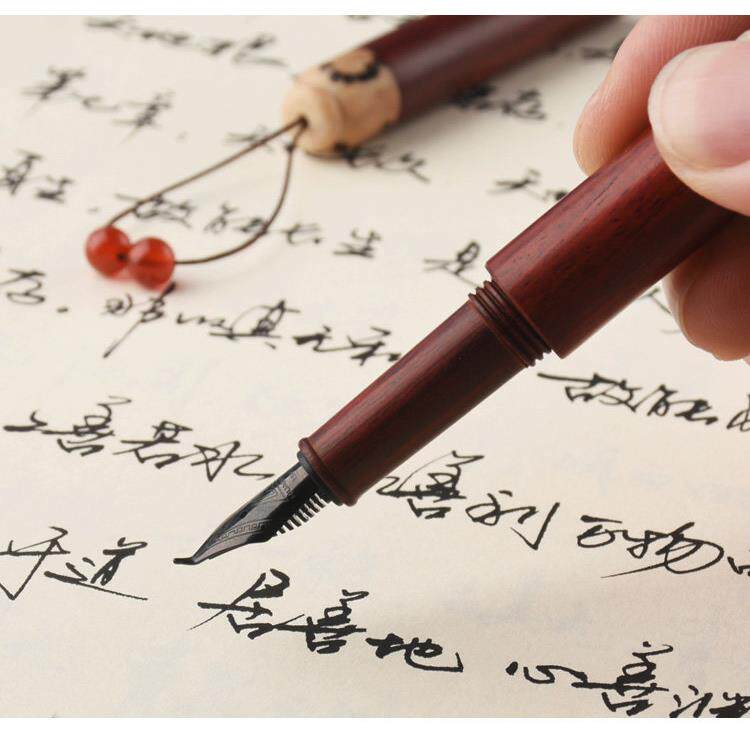 【全木钛黑尖】钢笔学生专用女生复古钢笔练字美工弯头礼物送礼