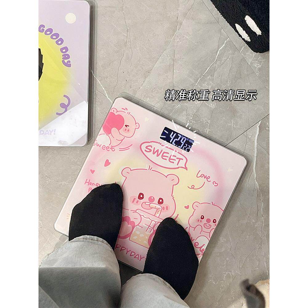 电子秤卡通可爱精准电子称体重秤小型减肥充电电池宿舍人体称重计